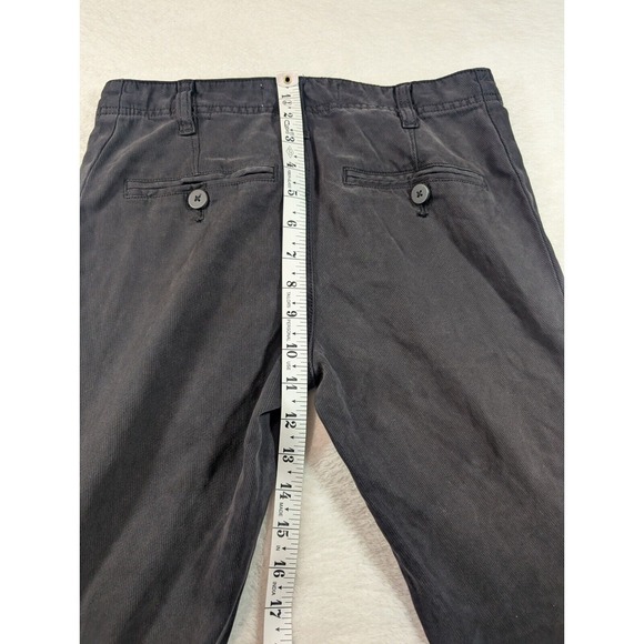 Anthropologie Cropped Pants Button‎ Accent Casual Trousers Black Size 26 - Picture 12 of 13